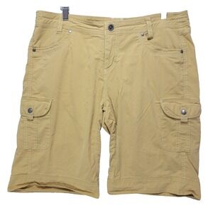 Kuhl Shorts Women 14 Splash Bermuda Cargo Mustard Hiking Outdoor Gorpcore Active